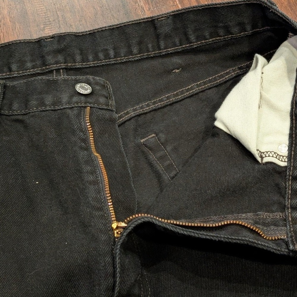 Levis 550 Jeans Mens 40x30‎ Fits 38x28 Black Denim Relaxed Tapered Leg High Rise - Picture 3 of 9